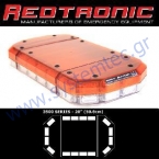  Redtronic MEGA-FLASH™ 360 EM100 - Πολυφαρικό Σύστημα (Φωτεινή Μπάρα Οροφής), Πορτοκαλί, 60cm - Μόνιμης Στήριξης 