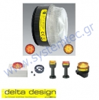  Φάρος (Φανός) 220V LED της Delta Design LP-LED 220V, IP67, Σε Κόκκινο ή Πορτοκαλί Χρώμα, Φάρος για Σπίτι, Γκαράζ, Κήπο, Βιομηχανία 