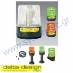  Φάρος (Φανός) 220V LED Delta Design LΤ2-LED 220V, IP67, Δύο Χρωμάτων (Πράσινο και Κόκκινο), Φάρος για Σπίτι, Γκαράζ, Κήπο, Βιομηχανία 