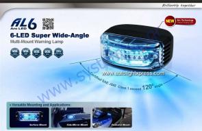  Φωτιστικό σώμα LED τύπου AL6 LED WIDE ANGLE Εξι Κεφαλών Μπλέ για Αυτοκίνητο ή Μοτοσυκλέτα 